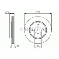 Гальмівний диск BOSCH 0 986 479 R26