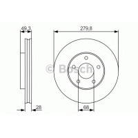 Гальмівний диск BOSCH 0 986 479 R90