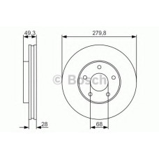 Гальмівний диск BOSCH 0 986 479 R90