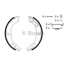 Комплект гальмівних колодок, стоянкова гальмівна система BOSCH 0 986 487 712