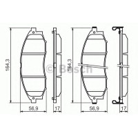 Комплект гальмівних колодок, дискове гальмо BOSCH 0 986 494 152