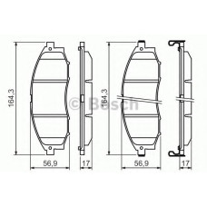 Комплект гальмівних колодок, дискове гальмо BOSCH 0 986 494 152
