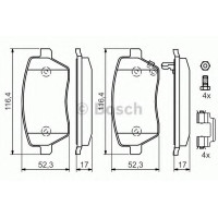 Комплект гальмівних колодок, дискове гальмо BOSCH 0 986 494 160