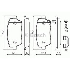 Комплект гальмівних колодок, дискове гальмо BOSCH 0 986 494 160