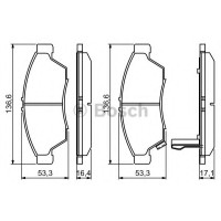 Комплект гальмівних колодок, дискове гальмо BOSCH 0 986 494 238