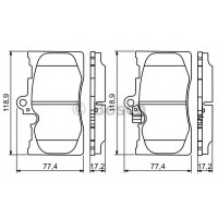 Комплект гальмівних колодок, дискове гальмо BOSCH 0 986 494 252