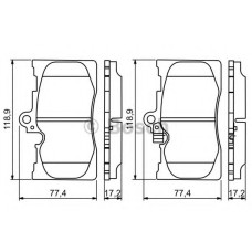 Комплект гальмівних колодок, дискове гальмо BOSCH 0 986 494 252