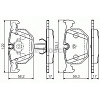 Комплект гальмівних колодок, дискове гальмо BOSCH 0 986 494 286