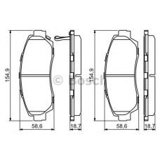 Комплект гальмівних колодок, дискове гальмо BOSCH 0 986 494 308