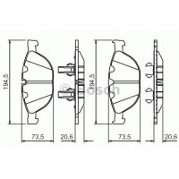Комплект гальмівних колодок, дискове гальмо BOSCH 0 986 494 349