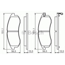 Комплект гальмівних колодок, дискове гальмо BOSCH 0 986 494 362