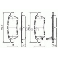 Комплект гальмівних колодок, дискове гальмо BOSCH 0 986 494 369