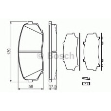 Комплект гальмівних колодок, дискове гальмо BOSCH 0 986 494 375
