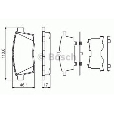 Комплект гальмівних колодок, дискове гальмо BOSCH 0 986 494 376