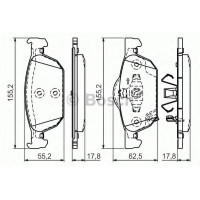 Комплект гальмівних колодок, дискове гальмо BOSCH 0 986 494 383