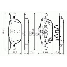 Комплект гальмівних колодок, дискове гальмо BOSCH 0 986 494 383