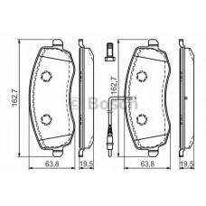 Комплект гальмівних колодок, дискове гальмо BOSCH 0 986 494 385