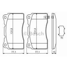 Комплект гальмівних колодок, дискове гальмо BOSCH 0 986 494 395