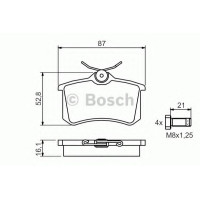 Комплект гальмівних колодок, дискове гальмо BOSCH 0 986 494 399