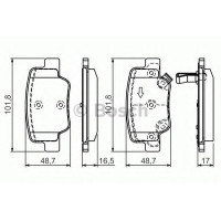 Комплект гальмівних колодок, дискове гальмо BOSCH 0 986 494 404
