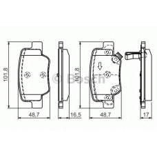 Комплект гальмівних колодок, дискове гальмо BOSCH 0 986 494 404
