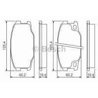 Комплект гальмівних колодок, дискове гальмо BOSCH 0 986 494 442