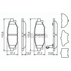 Комплект гальмівних колодок, дискове гальмо BOSCH 0 986 494 444