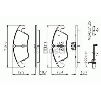 Комплект гальмівних колодок, дискове гальмо BOSCH 0 986 494 456