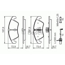 Комплект гальмівних колодок, дискове гальмо BOSCH 0 986 494 456