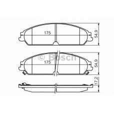 Комплект гальмівних колодок, дискове гальмо BOSCH 0 986 494 483
