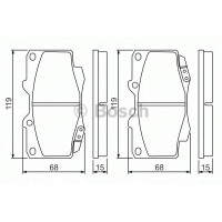 Комплект гальмівних колодок, дискове гальмо BOSCH 0 986 494 497
