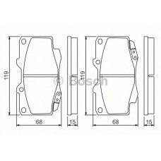 Комплект гальмівних колодок, дискове гальмо BOSCH 0 986 494 497