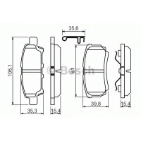Комплект гальмівних колодок, дискове гальмо BOSCH 0 986 494 502