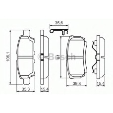 Комплект гальмівних колодок, дискове гальмо BOSCH 0 986 494 502