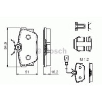 Комплект гальмівних колодок, дискове гальмо BOSCH 0 986 494 529