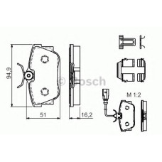 Комплект гальмівних колодок, дискове гальмо BOSCH 0 986 494 529