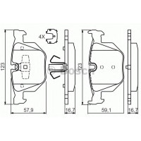 Комплект гальмівних колодок, дискове гальмо BOSCH 0 986 494 540