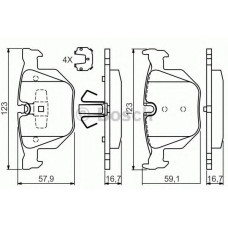 Комплект гальмівних колодок, дискове гальмо BOSCH 0 986 494 540