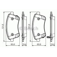 Комплект гальмівних колодок, дискове гальмо BOSCH 0 986 494 552