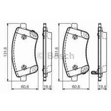 Комплект гальмівних колодок, дискове гальмо BOSCH 0 986 494 552