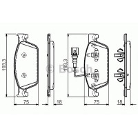 Комплект гальмівних колодок, дискове гальмо BOSCH 0 986 494 553