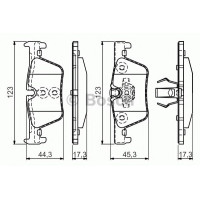 Комплект гальмівних колодок, дискове гальмо BOSCH 0 986 494 554
