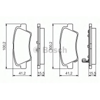Комплект гальмівних колодок, дискове гальмо BOSCH 0 986 494 557
