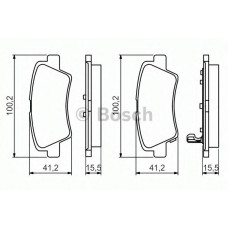 Комплект гальмівних колодок, дискове гальмо BOSCH 0 986 494 557