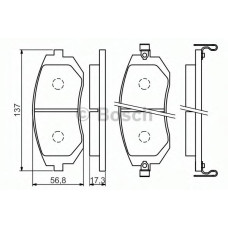 Комплект гальмівних колодок, дискове гальмо BOSCH 0 986 494 558