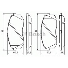 Комплект гальмівних колодок, дискове гальмо BOSCH 0 986 494 559