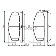 Комплект гальмівних колодок, дискове гальмо BOSCH 0 986 494 560