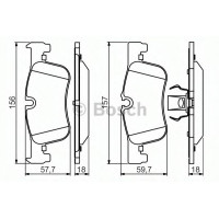 Комплект гальмівних колодок, дискове гальмо BOSCH 0 986 494 561