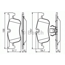 Комплект гальмівних колодок, дискове гальмо BOSCH 0 986 494 561