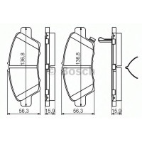 Комплект гальмівних колодок, дискове гальмо BOSCH 0 986 494 562